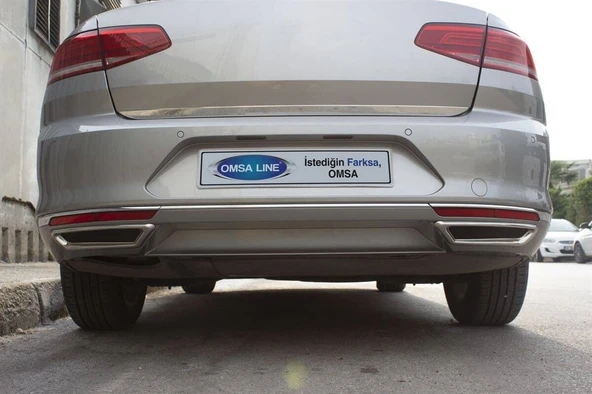 OMSA VW Passat B8 Krom R Line Difüzör Egzoz Çerçevesi 2015-2019 Arası ürün görseli 1