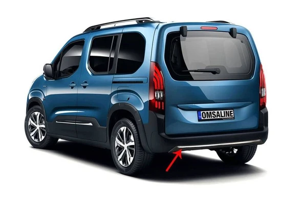 OMSA Peugeot Rifter Krom Arka Tampon Difüzör Çıtası 2019 ve Sonrası ürün görseli 1