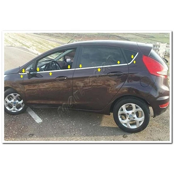 WOC Chrome Ford Fiesta Krom Cam Çıtası 2009-2017 8 Parça Paslanmaz Çelik ürün görseli 1