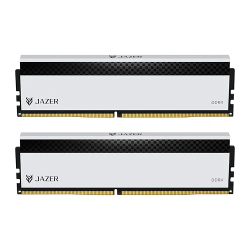 JAZER DDR4 RAM 32 GB (2x16 GB) 3200 MHz CL18, XMP 2.0 hız aşırtma, 1,35 V UDIMM masaüstü belleği, yüksek performanslı oyun belleği - beyaz ürün görseli 1