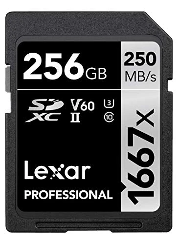 Lexar Professional 1667x SD Kart 256 GB, Bellek Kartı SDXC UHS-II, 250 MB/s'ye kadar Okuma, Sınıf 10, U3, V60, Profesyonel Fotoğrafçılar, Kameramanlar ve Meraklıları için SD (LSD256CB1667) ürün görseli 1