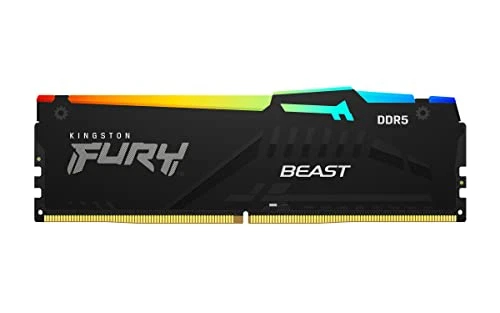 Kingston FURY Beast Siyah RGB 32 GB 6000MT/s DDR5 CL36 DIMM Masaüstü Oyun Belleği Tek Modül AMD EXPO/ Intel XMP - KF560C36BBE2A-32 ürün görseli 1