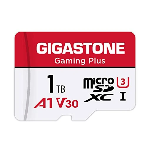 GIGASTONE Gaming Plus Mikro SD Kart 1TB + SD Adaptörü, Nintendo Switch 1 ile uyumlu, 150/120 MB/s'ye kadar Steam Deck. MicroSDXC hafıza kartı UHS-I A1 U3 V30 Sınıf 10, 4K UHD video ürün görseli 1