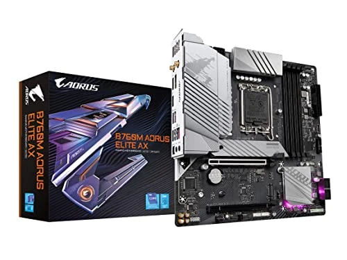 GIGABYTE B760M AORUS Elite AX anakart - 14. nesil Intel Core işlemcileri, 12*+1+1 fazlı dijital VRM'yi, 7800 MHz'e kadar DDR5 (OC), 2X PCIe 4.0 M.2, Wi-Fi 6E, 2.5GbE LAN'ı destekler ürün görseli 1