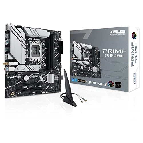 ASUS Prime B760M-A WiFi anakart soketi Intel LGA 1700 (Intel B760, mATX, DDR5 bellek, PCIe 4.0, 2X M.2, WiFi 6, Aura Sync) ürün görseli 1