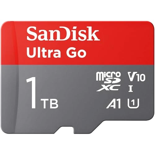 SANDISK Ultra Go Micro SDXC hafıza kartı 1 TB + SD adaptör (Android akıllı telefonlar ve tabletler için, 150 MB/s'ye kadar okuma hızı) A1, Full HD Video, UHS-I, Sınıf 10, U1, Amazon için ürün görseli 1