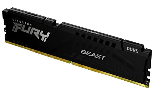 Kingston FURY Beast Siyah DDR5 16 GB 6000MT/s CL30 DIMM Masaüstü Oyun Belleği Tek Modül AMD EXPO ve Intel XMP - KF560C30BBE-16 ürün görseli 1