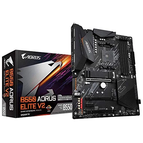 Gigabyte B550 AORUS Elite V2 (AMD Ryzen 5000/B550/ATX/PCIe4.0/DDR4/USB3.2 Gen 1/Realtek ALC1200/M.2/2.5 GbE LAN/HDMI/DP/Oyun Anakartı), Siyah ürün görseli 1
