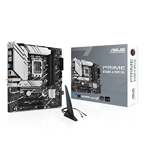 ASUS Prime B760M-A WiFi D4 Oyun Anakartı Soketi Intel LGA 1700 (Intel B760, mATX, DDR4 Bellek, PCIe 4.0, 2X M.2, WiFi 6, Aura Sync) ürün görseli 1