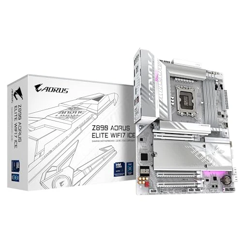 GIGABYTE Z890 AORUS Elite WIFI7 Ice Anakart - Intel Core Ultra (Seri 2) CPU'ları, 16+1+2 fazlı VRM'yi, 8800 MHz'e kadar DDR5 (OC), 1xPCIe 5.0 + 3xPCIe 4.0, Wi-Fi 7, 2.5GbE LAN'ı destekler ürün görseli 1