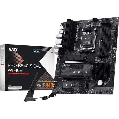 MSI PRO B840-S EVO WIFI6E anakart, ATX - AMD Ryzen 9000/8000/7000 işlemcileri, AM5 - DDR5 Bellek Arttırıcısını (8000+ MT/s OC'ye kadar), PCIe 4.0 x16, M.2 Gen4, Wi-Fi 6E, 2.5G LAN'ı destekler ürün görseli 1