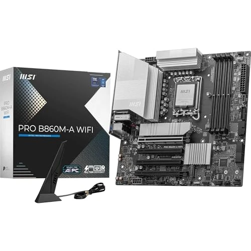 MSI PRO B860M-A WiFi anakart, mATX - Intel Core Ultra işlemcileri (Seri 2), LGA 1851-12 DRPS'yi, DDR5 Memory Boost (8600+ MT/s OC), PCIe 5.0 x16 ve 4.0 x16, M.2 Gen5, Wi-Fi 7, 5G LAN'ı destekler ürün görseli 1