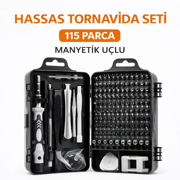 115 Parça Manyetik Uçlu Hassas Tornavida Seti ürün görseli 1