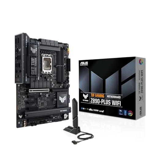 ASUS TUF Gaming Z890-PLUS WiFi anakart soketi Intel LGA 1851 (ATX, PCIe 5.0, DDR5, DisplayPort, HDMI, Thunderbolt 4, 4X M.2, WiFi 7, Q-Release, Aura Sync) ürün görseli 1
