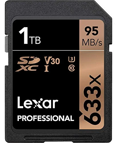 Lexar Professional 633x SD Kart 1 TB, SDXC UHS-I Bellek Kartı, 95 MB/s'ye kadar Okuma, DSLR Orta Sınıf, HD Video Kameralar, 3D Kameralar için (LSD1TCB633) ürün görseli 1