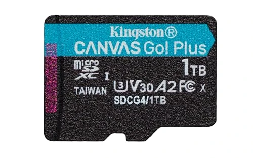 Kingston Canvas Go Plus microSDXC hafıza kartı Gen4 200MB/s A2 U3 V30 1TB tek paket, ADP-SDCG4/1TBSP olmadan ürün görseli 1