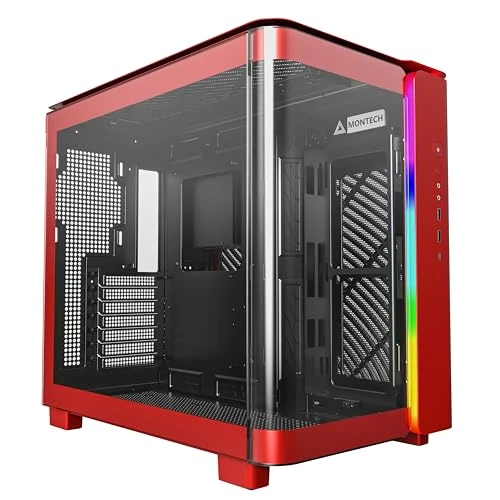 Montech King 95 Midi Tower, Temperli Cam, ARGB - kırmızı ürün görseli 1