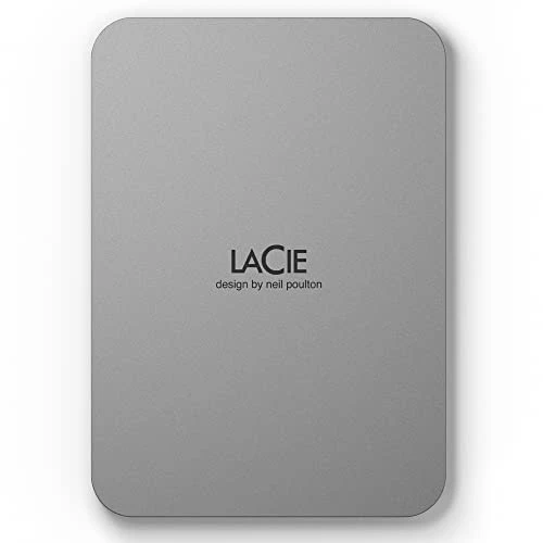 LaCie Mobile Drive Moon 5 TB, taşınabilir harici sabit sürücü, 2,5 inç, Mac ve PC, gümüş, dahil. Veri Kurtarma Hizmeti (STLP5000400) ürün görseli 1