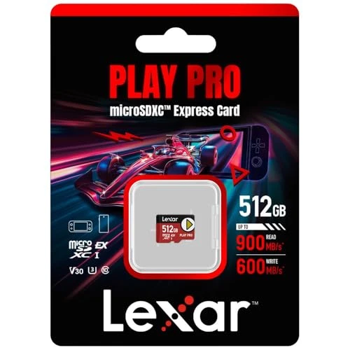 LEXAR Kart microSD Express 7.1 Play Pro 512 Go R900/W600 ürün görseli 1