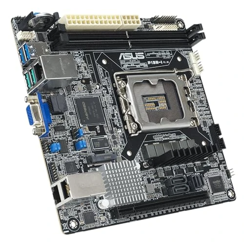 ASUS P13R-I sunucu anakartı soketi Intel LGA 1700 (mini-ITX, 2X DDR5 ECC UDIMM, 1x M.2, çift LAN, 6X SATA, 1x PCIe 5.0, 2X USB 10 Gbit/s) ürün görseli 1