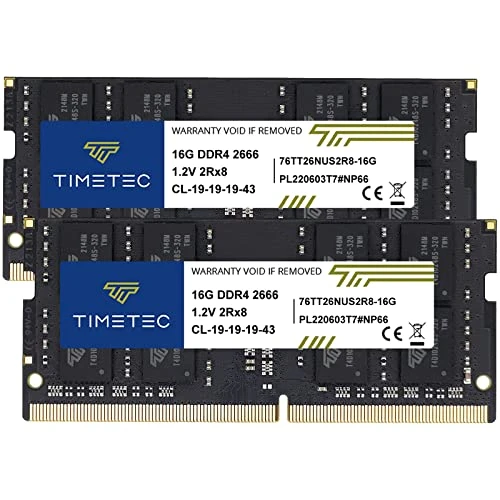 Timetec Hynix IC 32 GB KIT (2 x 16 GB) DDR4 2666 MHz PC4-21300 Arabelleksiz ECC Olmayan 1,2 V CL19 2Rx8 Çift Kademeli 260 Pin SODIMM Dizüstü Dizüstü Bilgisayar Bellek RAM Modülü Yükseltmesi (32 GB)) ürün görseli 1