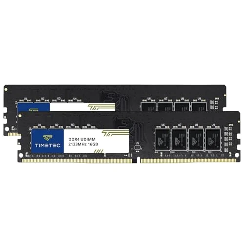 Timetec 32GB KIT (2x16GB) DDR4 2133MHz PC4-17000 ECC Olmayan Arabelleksiz 1,2V CL15 2Rx8 Çift Kademeli 288 Pin UDIMM Masaüstü Bilgisayar Bilgisayar Bellek RAM Modülü Yükseltmesi (32GB KIT(2x16GB)) ürün görseli 1