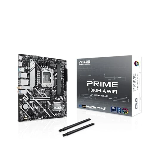 ASUS Prime H810M-A WiFi Oyun Anakartı Soketi Intel LGA 1851 (Intel H810, mATX, DDR5 bellek, PCIe 4.0 x16 yuvası, 2X PCIe 4.0 M.2, WiFi 6, DisplayPort, HDMI, Aura Sync) ürün görseli 1