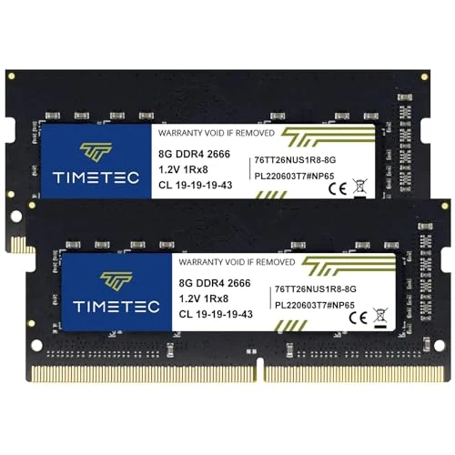 Timetec 16GB KIT(2x8GB) DDR4 2666 MHz (DDR4-2666) PC4-21300 (PC4-2666V) ECC olmayan arabelleksiz 1.2V CL19 1Rx8 Tek Sıralı 260 Pin SODIMM Dizüstü Bilgisayar Bilgisayar Bellek RAM Modülü Yükseltme ürün görseli 1