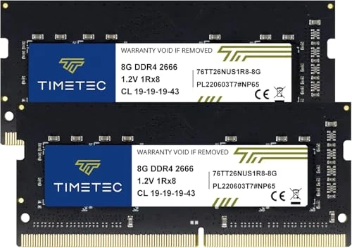 Timetec Premium 16GB KIT(2x8GB) DDR4 2666 MHz (DDR4-2666) PC4-21300 (PC4-2666V) ECC olmayan tamponsuz 1.2V CL19 1Rx8 Tek Sıralı 260 Pin SODIMM Dizüstü Bilgisayar Bellek RAM Modülü Yükseltmesi ürün görseli 1