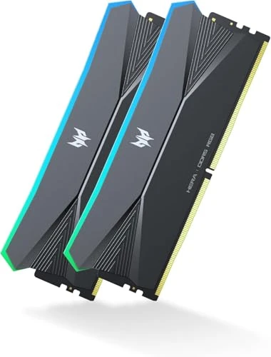 Acer Predator Hera DDR5 RGB RAM 32GB (16GBx2) 8000MHz'e kadar CL36 - Yalnızca Intel Z890 ve AMD X870 için - PC Bilgisayar Oyun RAM'i - Siyah ürün görseli 1