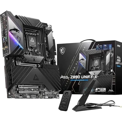MSI MEG Z890 Unify-X anakart, ATX - Intel Core Ultra işlemcileri (Seri 2), LGA 1851-110A PLC'yi, DDR5 belleği (9600+ MT/s OC), PCIe 5.0 ve 4.0 x16, M.2 Gen5, Thunderbolt 4, Wi-Fi 7, 5G'yi destekler ürün görseli 1