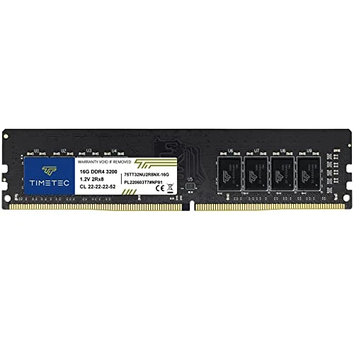 Timetec 16 GB DDR4 3200 MHz PC4-25600 CL16 1,35 V ECC Olmayan Arabelleksiz Oyun ve Grafikler için Tasarlandı AMD ve Intel Masaüstü Bilgisayar Bilgisayar Bellek Modülü Yükseltmesi ile uyumlu ürün görseli 1