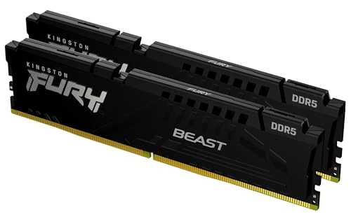 Kingston FURY Beast Siyah DDR5 16 GB (2x8 GB) 6000MT/s CL30 DIMM Masaüstü Oyun Bellek Seti, 2 AMD EXPO ve Intel XMP ile - KF560C30BBEK2-16 ürün görseli 1
