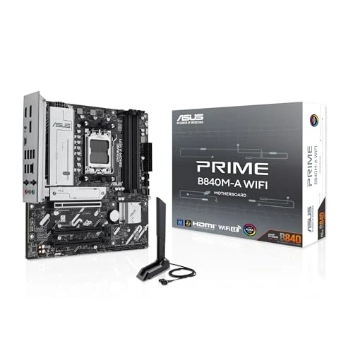 ASUS Prime B840M-A WiFi anakart soketi AMD AM5 (AMD B840, mATX, DDR5 bellek, 3X M.2, PCIe 4.0, WiFi 6E, Aura Sync) ürün görseli 1