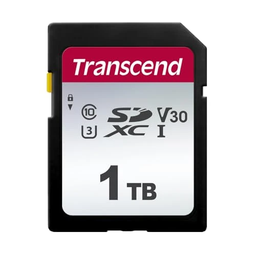 Transcend 1TB Yüksek Hızlı SDXC Hafıza Kartı (Dijital Kameralar; Fotoğraflar ve Videolar; Araç Radyosu için) Sınıf 10, UHS-I U3, 4K Ultra HD için Video Hız Sınıfı V30 - TS1TSDC300S ürün görseli 1