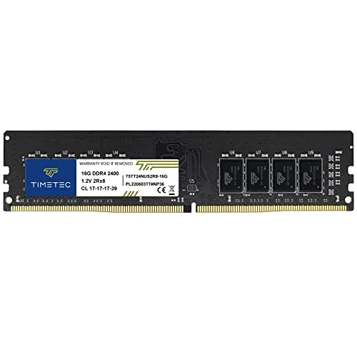 Timetec 16 GB DDR4 2400 MHz PC4-19200 ECC Olmayan Arabelleksiz 1,2 V CL17 2Rx8 Çift Kademeli 288 Pin UDIMM Masaüstü Bilgisayar Bilgisayar Bellek RAM Modülü Yükseltme (16 GB) ürün görseli 1
