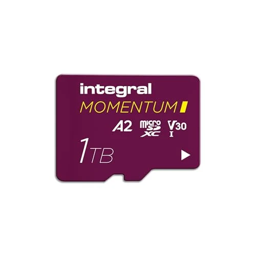 Integral Momentum I 1 TB microSDXC Kart - 210 MB/s'ye kadar Okuma, 180 MB/s'ye kadar Yazma, V30, U3, A2 - GoPro, DJI Drone'lar, Aksiyon ve 360° Kameralar için 4K/5K UHD - Su Geçirmez,Darbeye Dayanıklı ürün görseli 1