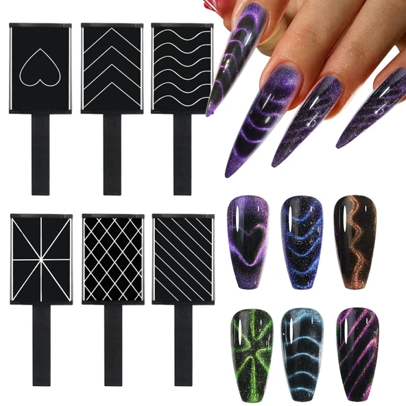 9lu Set Kedi Gözü Oje İçin Mıknatıs Karışık Efekt Cat Eye Magnet ürün görseli 1