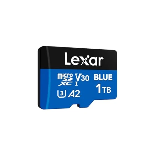 Lexar Mavi Mikro SD Kart 1 TB, 160 MB/s'ye kadar Okuma, microSDXC UHS-I Kart, Sınıf 10, U3, V30, A2, Full HD ve 4K Video, Akıllı Telefonlar/Tabletler/Aksiyon Kameraları için Yüksek Hızlı Hafıza Kartı ürün görseli 1
