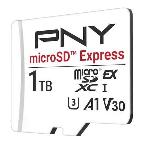 PNY microSD Express hafıza kartı microSDXC UHS-I U3 V30 A1 1 TB, 890/850 MB/s'ye kadar okuma/yazma, Nintendo Switch 2 gibi microSD Express uyumlu cihazlar için ideal ürün görseli 1