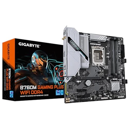 GIGABYTE B760M Gaming Plus WiFi DDR4 anakart - 14. Nesil Intel Core CPU'ları, 4+1+1 faz VRM'yi, 5333 MHz'e kadar DDR4 (OC), 2xPCIe 4.0 M.2, Wi-Fi 6, 1GbE LAN, USB 3.2 Gen 1'i destekler ürün görseli 1
