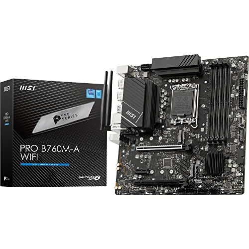 MSI PRO B760M-A WiFi anakart, Micro-ATX - 12., 13. ve 14. nesil Intel Core işlemciler için, LGA 1700 - DDR5 Memory Boost 6800+MHz/OC, PCIe 4.0 x16 yuvası, M.2 Gen4 yuvaları, 2.5G LAN, Wi-Fi 6E ürün görseli 1