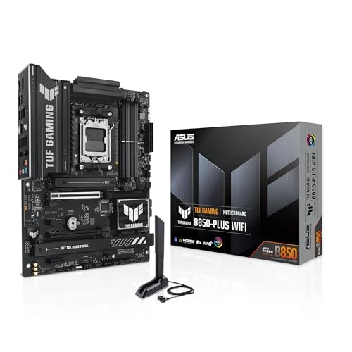 ASUS TUF Gaming B850-PLUS WiFi AMD AM5 B850 ATX anakart, 14+2+1 80A aşamaları, AI Ready, DDR5, PCIe 5.0, 3X M.2, Wi-Fi 7, 2,5Gb LAN, DisplayPort, HDMI™, USB 10Gbps & 20Gbps Type-C®, BIOS Flashback™ ürün görseli 1