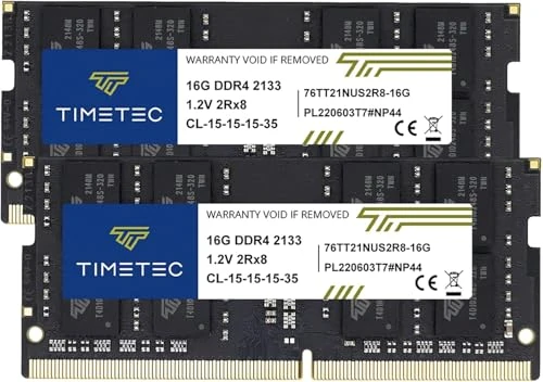 Timetec Premium 32GB KIT (2x16GB) DDR4 2133MHz PC4-17000 ECC Olmayan Arabelleksiz 1.2V CL15 2Rx8 Çift Kademeli 260 Pin SODIMM Dizüstü Bilgisayar Bellek RAM Modülü Yükseltmesi (32GB KIT(2x16GB)) ürün görseli 1