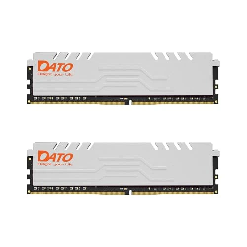 DATO 32 GB RAM (16 GB x 2), DDR4 3200 MHz, Soğutucu ile, PC4-25600 CL16 1,35 V 288 Pimli ECC Olmayan UDIMM, Oyun için Masaüstü Bellek Modülü, Aşırı Beyaz ürün görseli 1