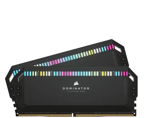 Corsair DOMINATOR PLATINUM RGB DDR5 RAM 32GB (2x16GB) 6000MHz CL36 Intel XMP iCUE Uyumlu Bilgisayar Belleği - Siyah (CMT32GX5M2E6000C36) ürün görseli 1