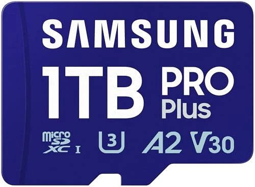 Samsung PRO Plus (2023) microSD Kart + SD Adaptörü, 1 TB, UHS-I U3, Full HD ve 4K UHD, 180 MB/s Okuma, 130 MB/s Yazma, Akıllı Telefon için Hafıza Kartı, Action Cam, El Konsolu, MB-MD1T0SA/EU ürün görseli 1