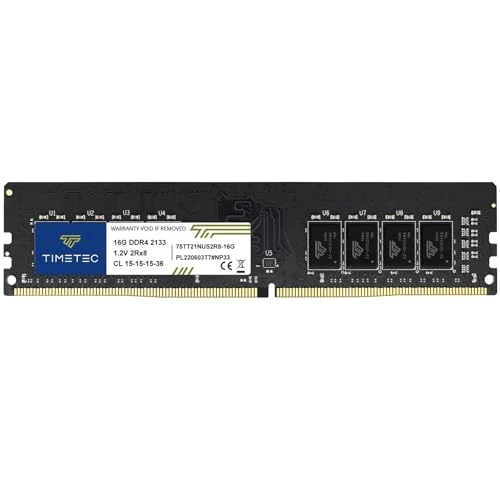 Timetec 16 GB DDR4 2133 MHz PC4-17000 ECC Olmayan Arabelleksiz 1,2 V CL15 2Rx8 Çift Kademeli 288 Pin UDIMM Masaüstü Bilgisayar Bellek RAM Modülü Yükseltmesi (16 GB) ürün görseli 1
