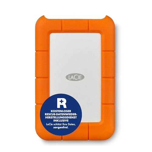 LaCie Rugged 5 TB taşınabilir harici sabit sürücü, 2,5 inç, PC ve Mac, dahil. USB-A kablosu olmadan USB-C, dahil. Kurtarma Hizmeti (STFR5000800) ürün görseli 1