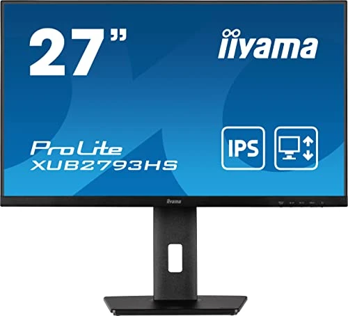 iiyama Prolite XUB2793HS-B5 68,5cm 27" IPS LED monitör Full HD HDMI DisplayPort İnce Çizgili yükseklik ayarı pivot siyah ürün görseli 1